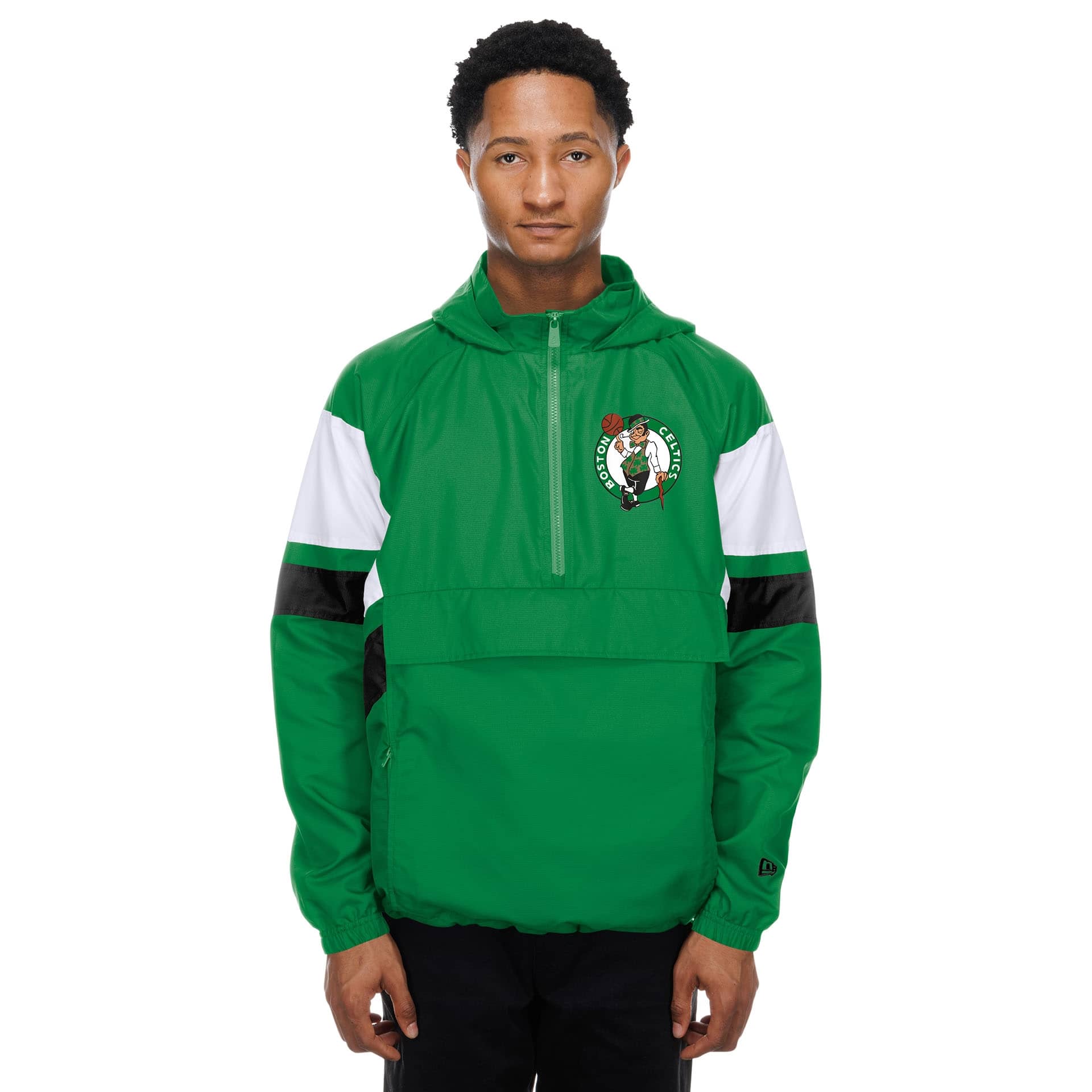Boston Celtics NBA Quarter Zip Windbreaker Jacket Grün