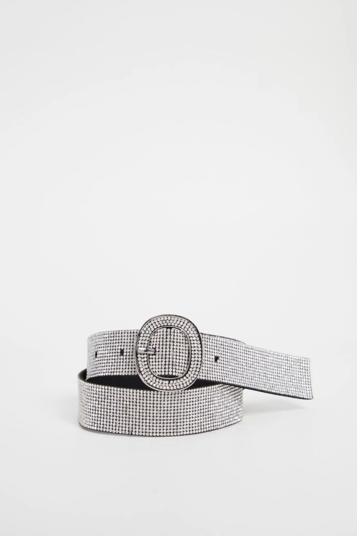 Belt with micro rhinestones - SILVER