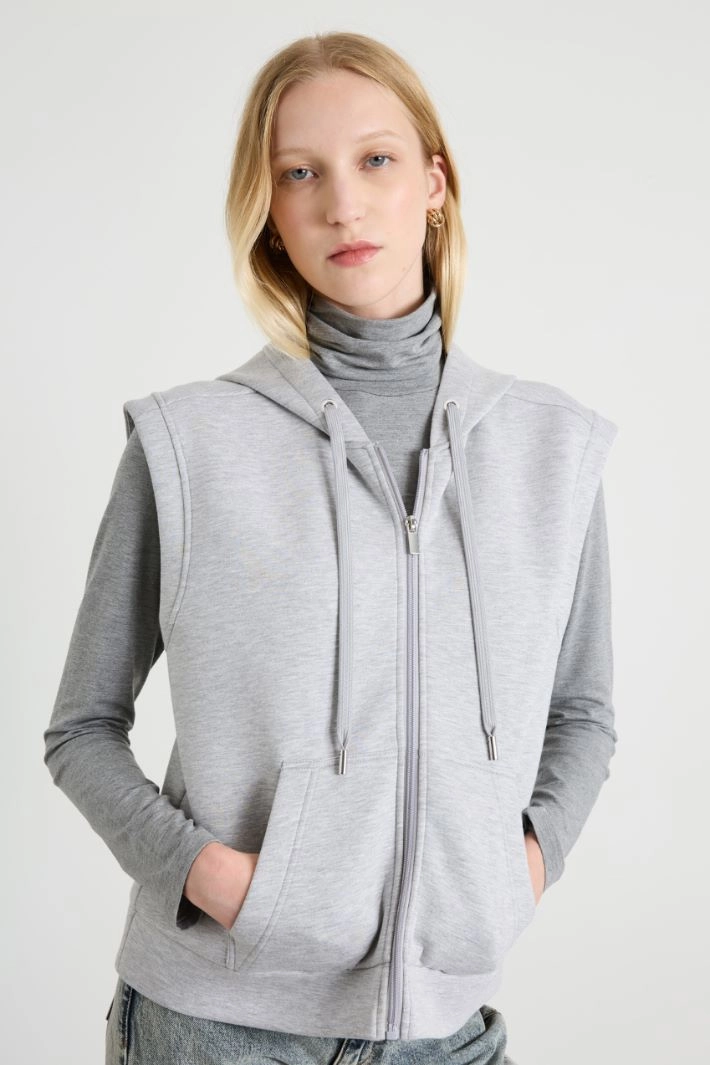 Compact jersey gilet - LIGHT GREY