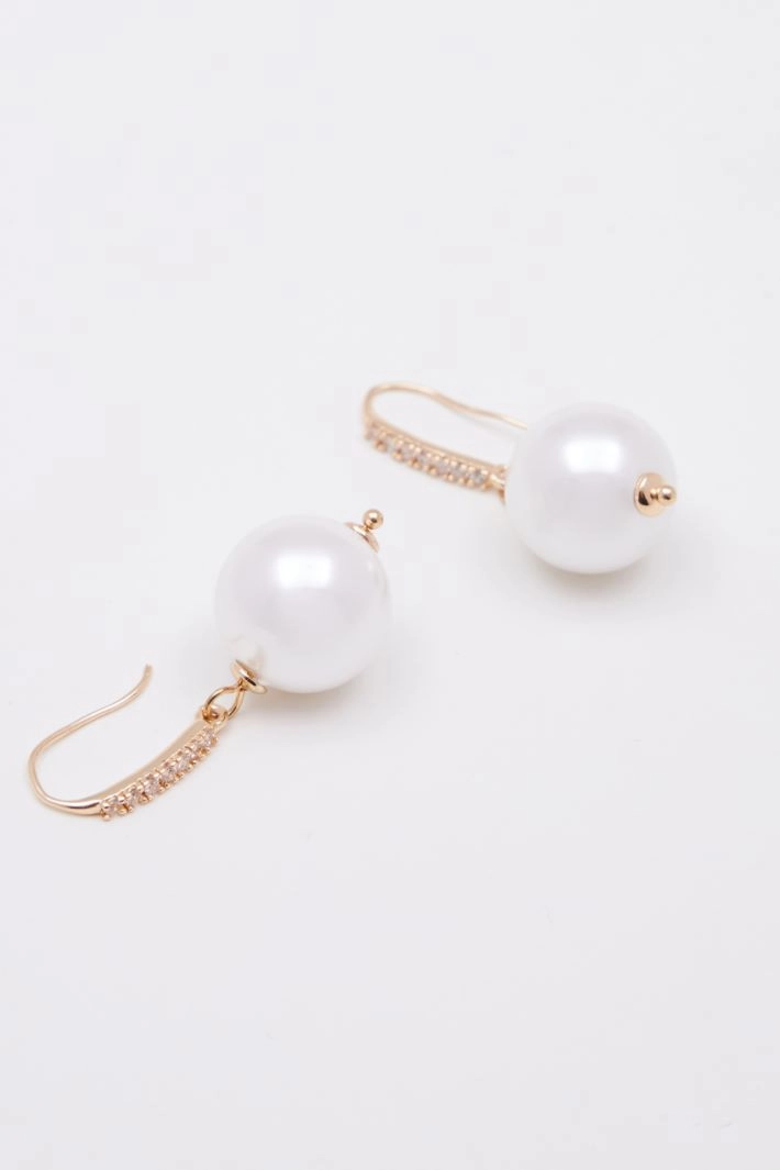 Pearl drop earrings - WHITE GOLD