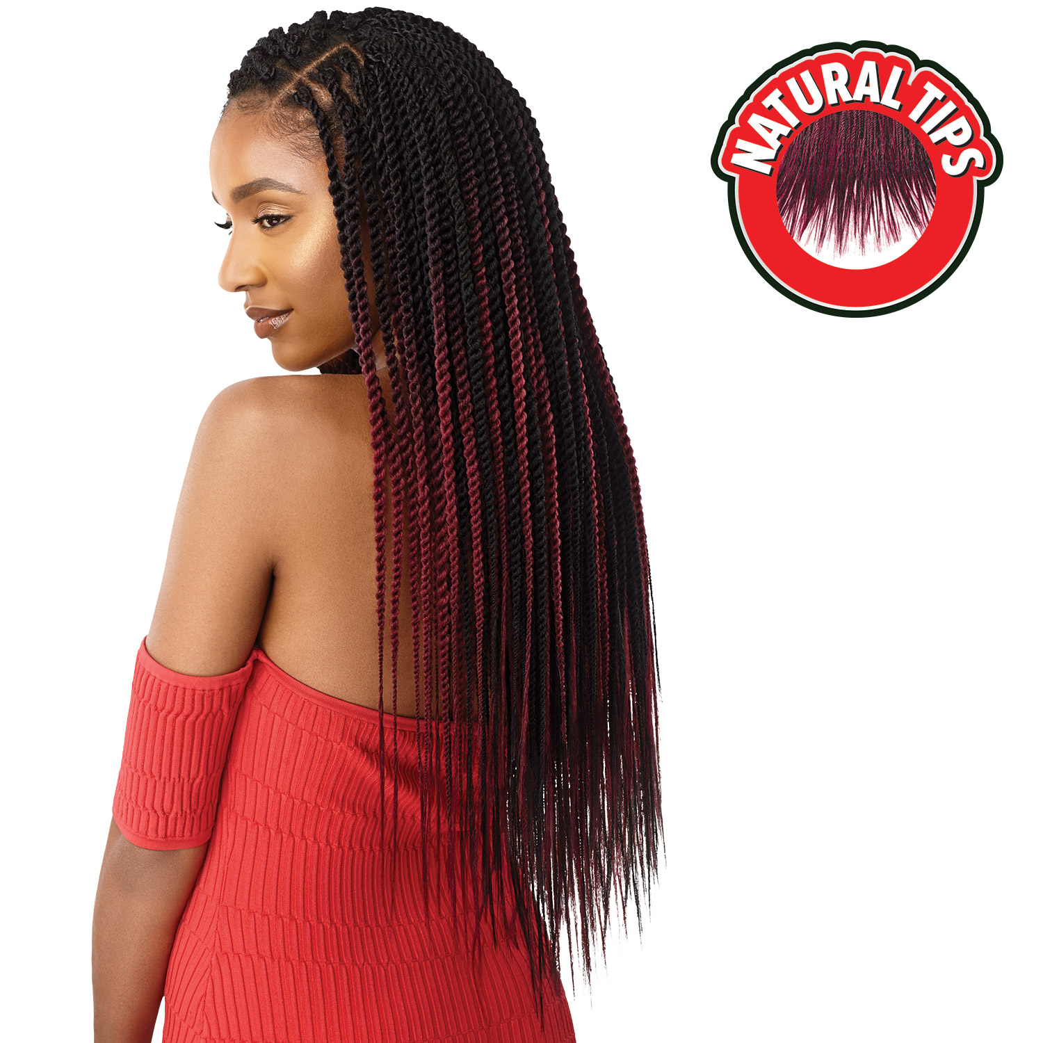 Outre Synthetic Hair Crochet Braids X-Pression Braid Natural Tips Medium Senegal Twist 20