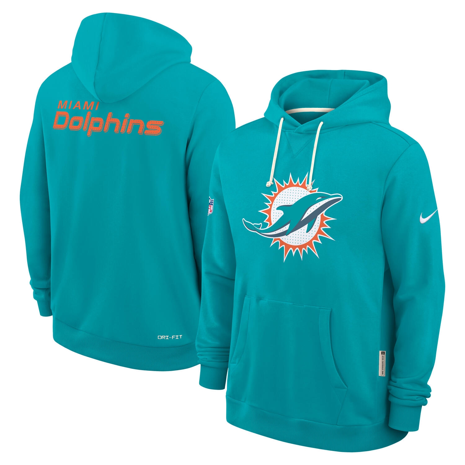 Miami Dolphins 2025 NFL Sideline Standard Issue Hoodie Aqua