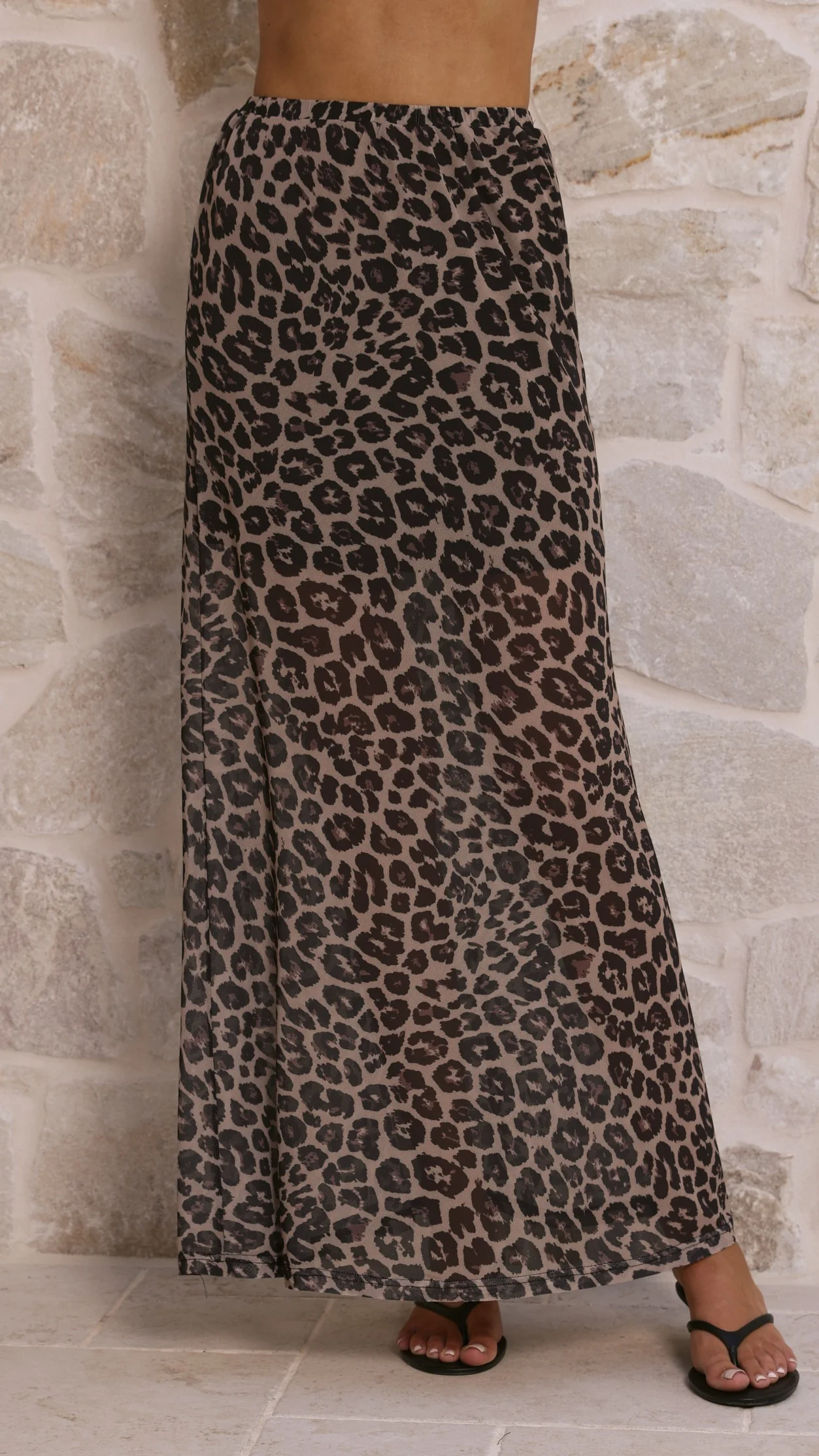 Onella Semi Sheer Maxi Skirt - Leopard Print