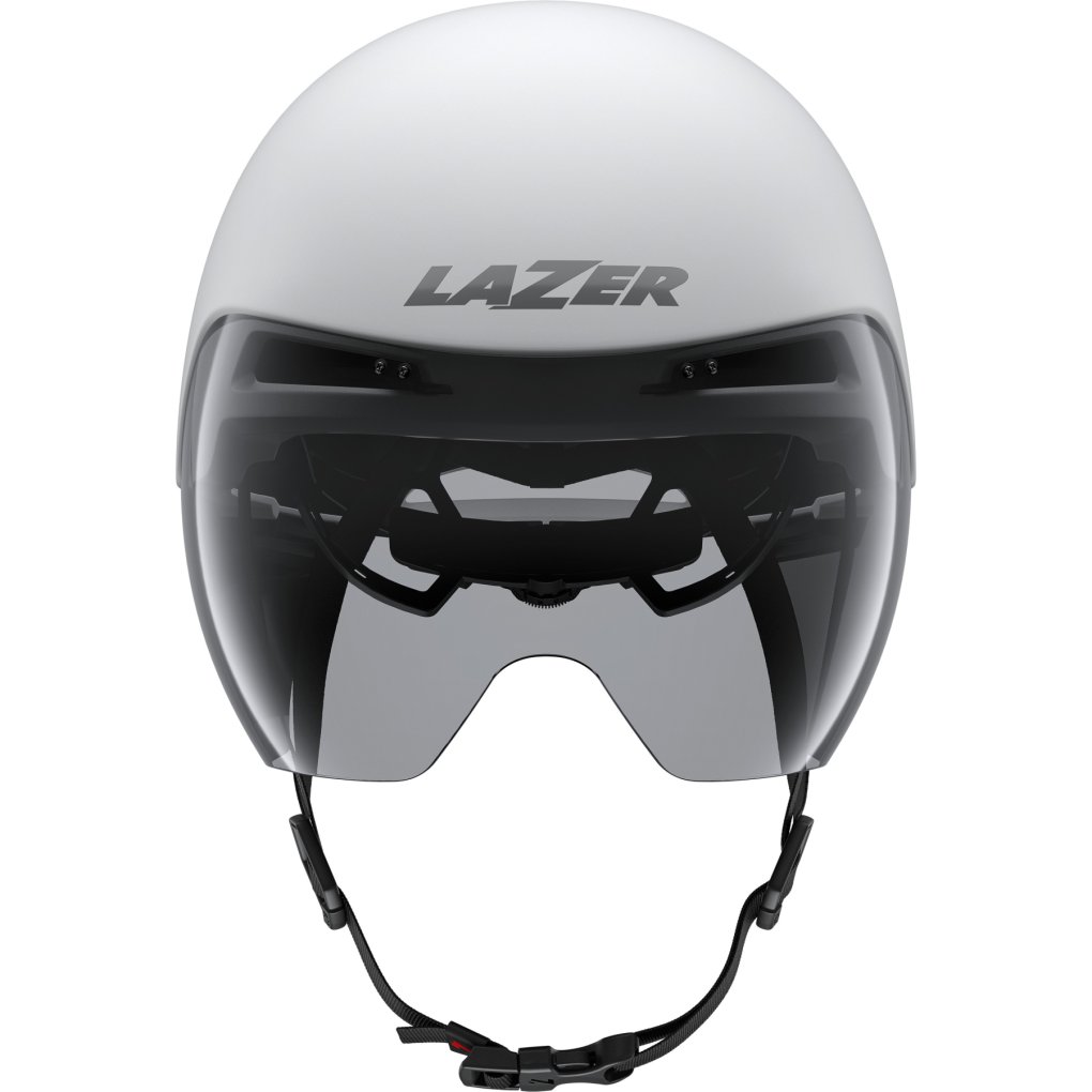 Lazer Victor KinetiCore Time Trial Helmet - matte white silver