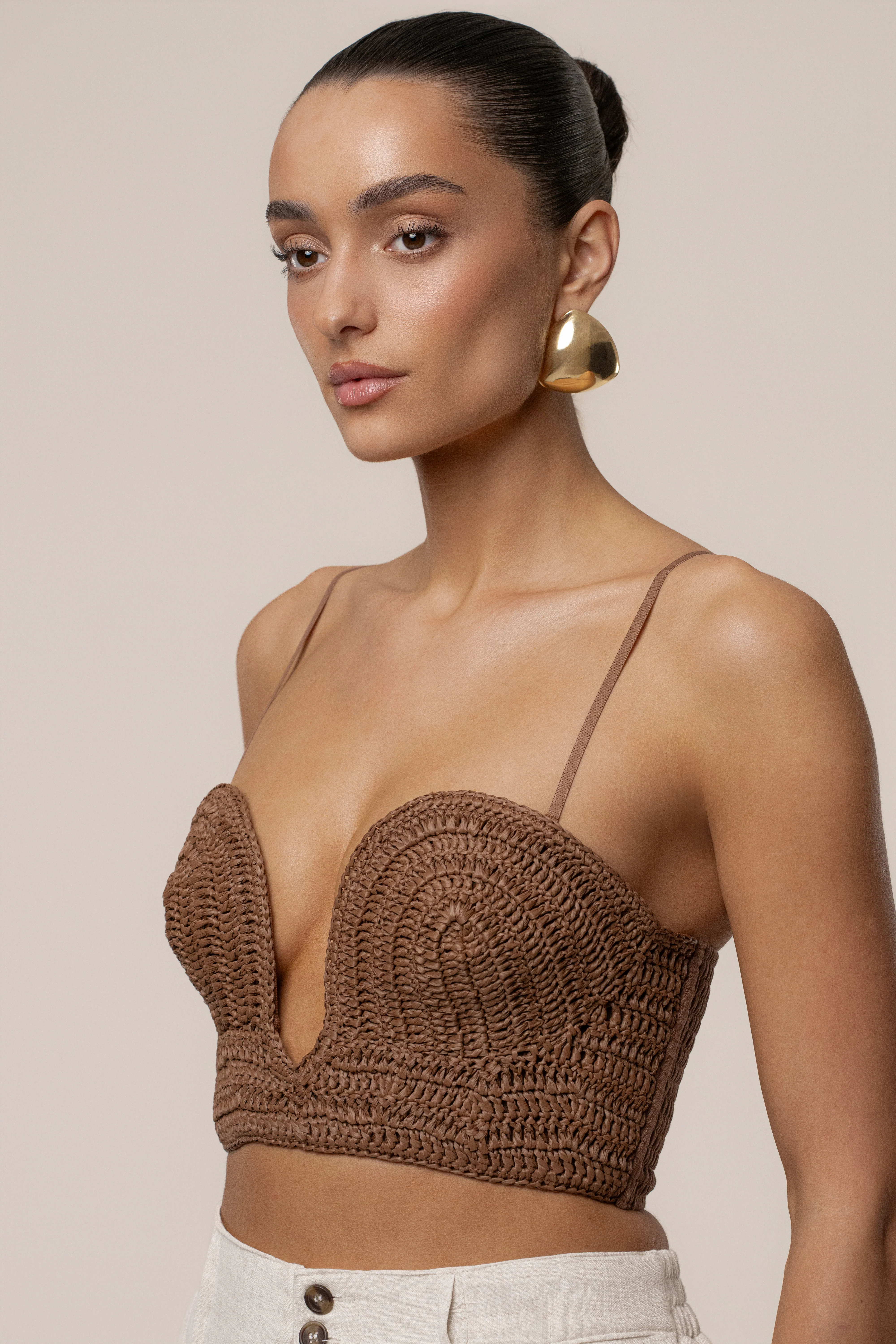 Brown Sail Away Texture Bustier