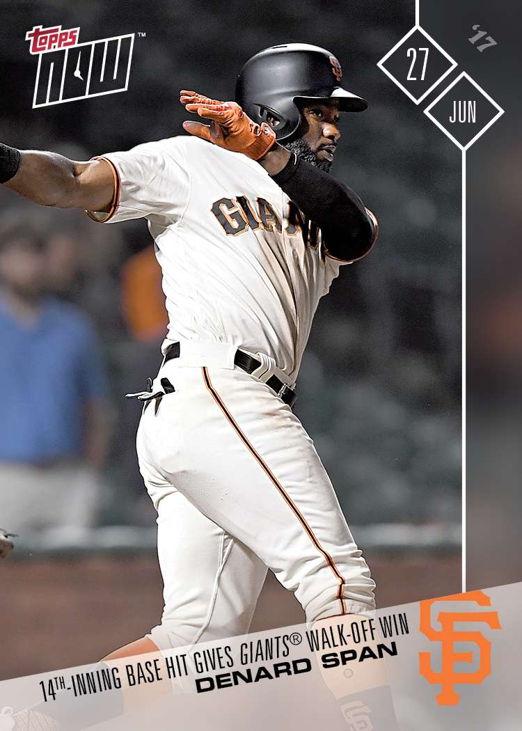 Denard Span - 06/27/2017 TOPPS NOW® Card 302 - Print Run: 144
