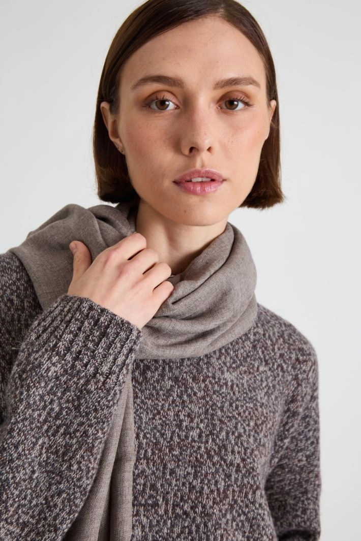 Viscose and cashmere shawl - DOVE GREY