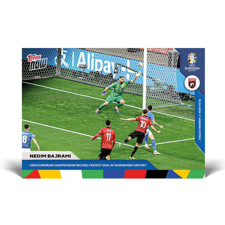 Nedim Bajrami - UEFA European Championship Record: Fastest goal in tournament history - EURO 2024 TOPPS NOW® Card 7