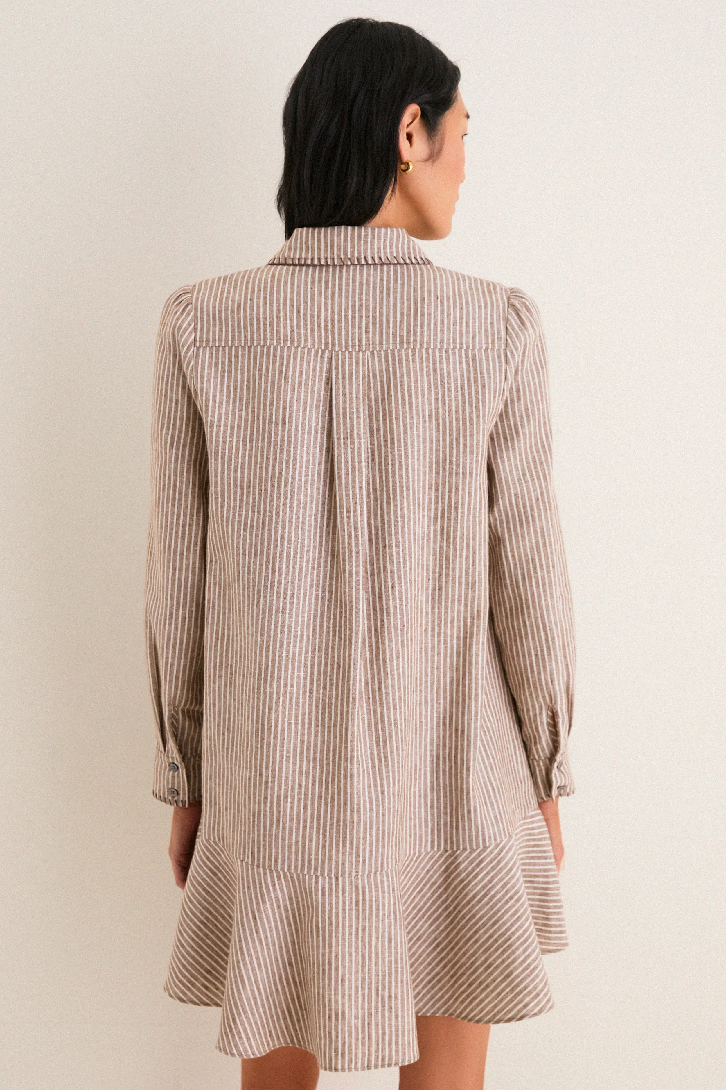 Cafe Stripe Whipstitch Callahan Shirt Dress
