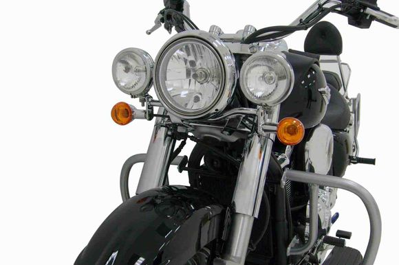 Hepco & Becker Twinlight (road) lights with bracket and cable - chromeRef: HBE00514A / 400234 00 02
