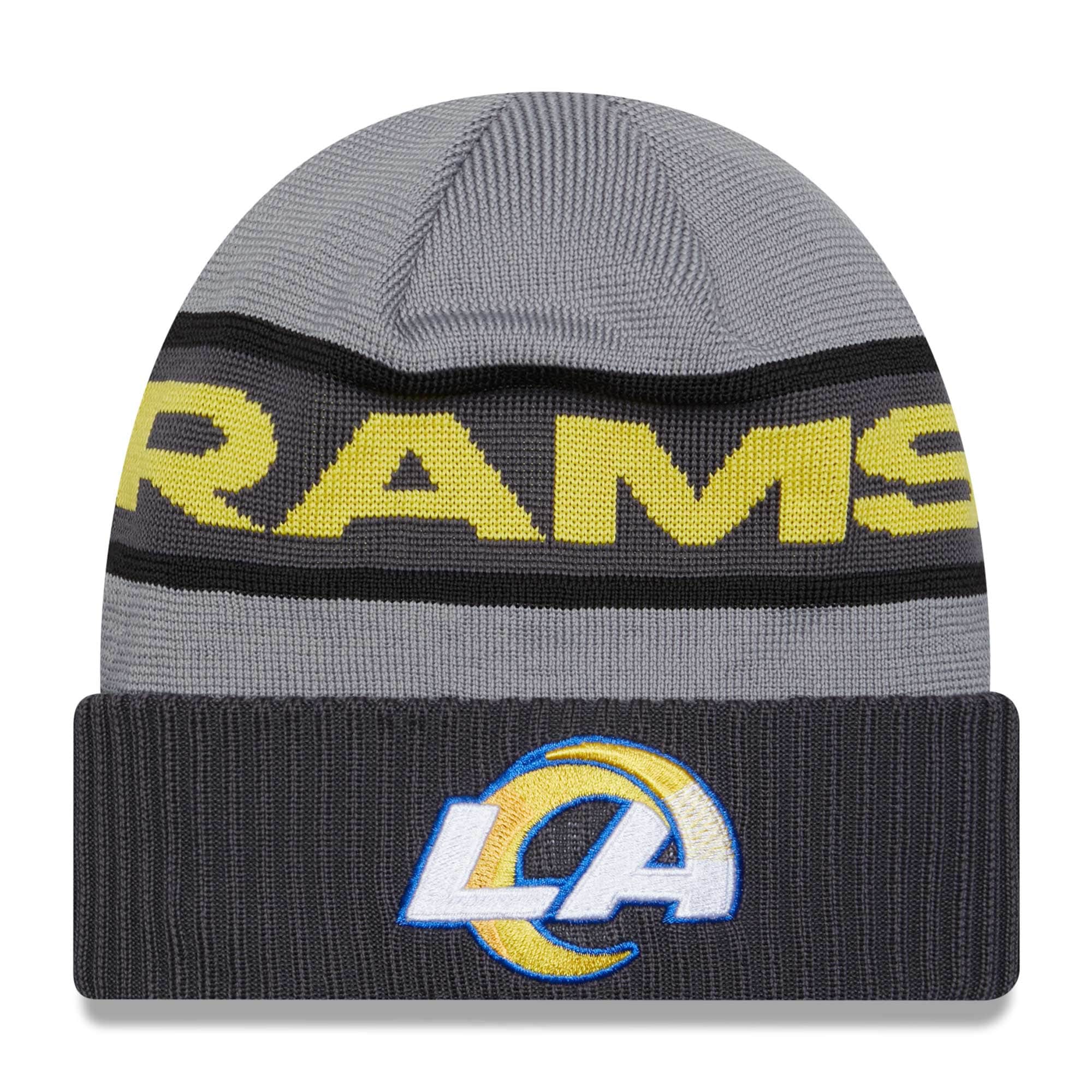 Los Angeles Rams 2023 NFL Sideline New Era Tech Knit Beanie Gray