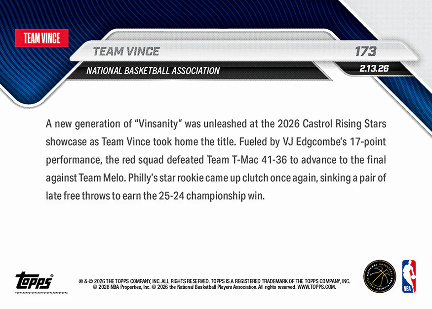 Team Vince - 2025-26 NBA Topps NOW® - Card 173