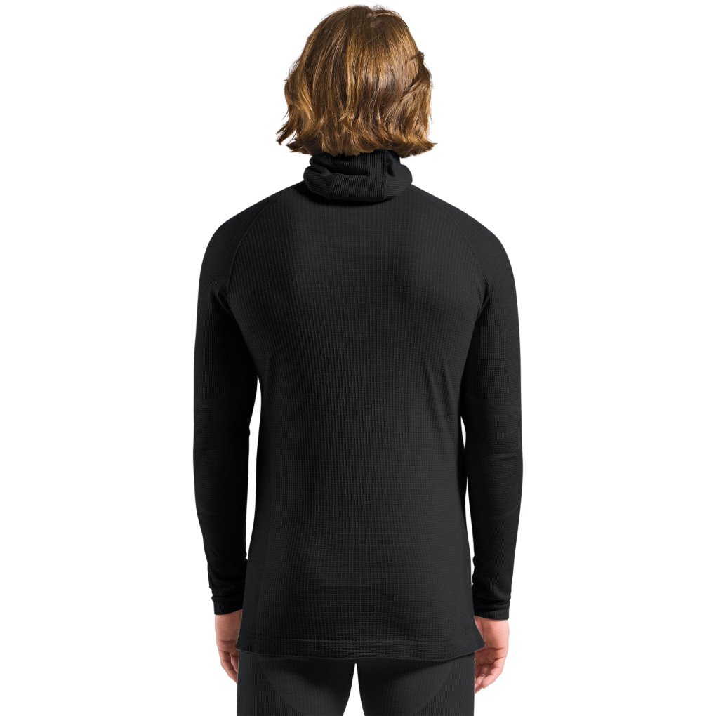 Odlo Seamless Performance Wool Base Layer Top with Facemask Men - black