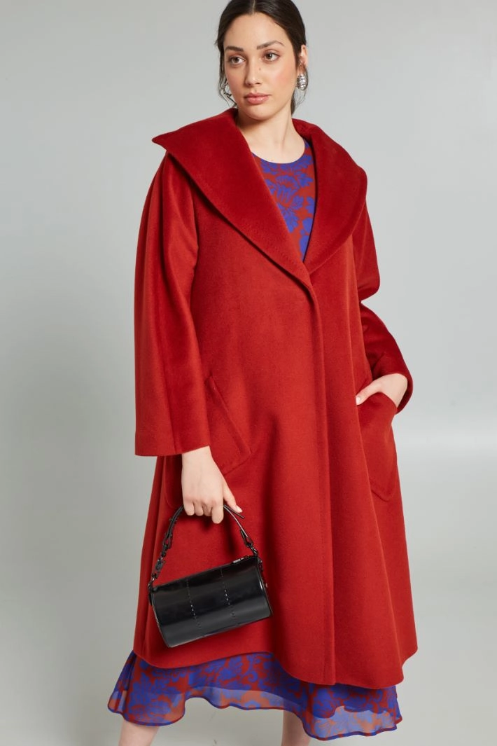 Pure wool broadcloth coat - RED