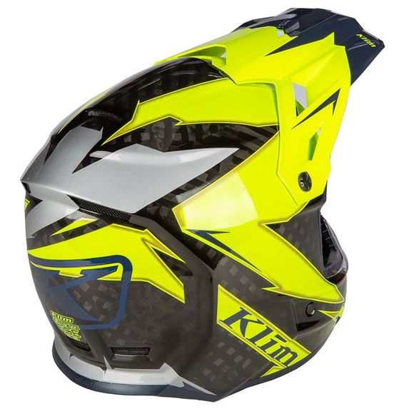 Casque cross KLIM F3 CARBON OFF-ROAD LIGHTNING 2024 - Jaune / NoirRef : KLI0344