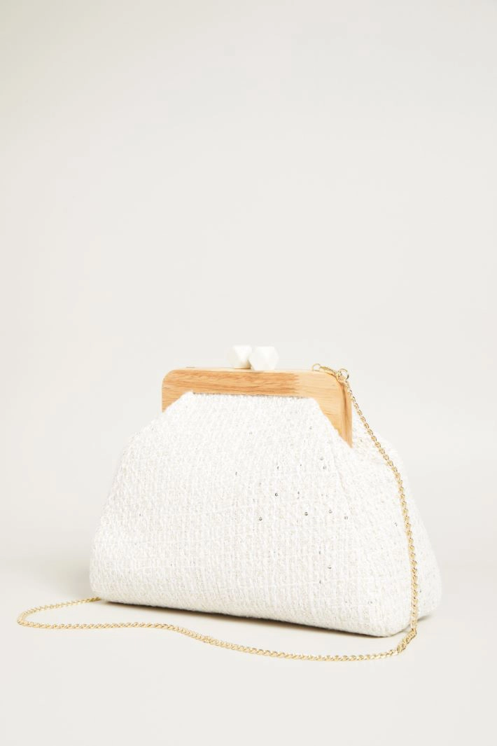 Maxi bouclè clutch - WHITE BEIGE