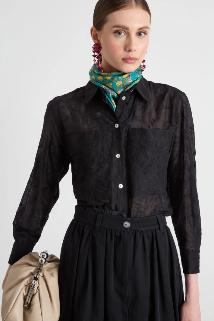 Printed silk scarf - GREEN