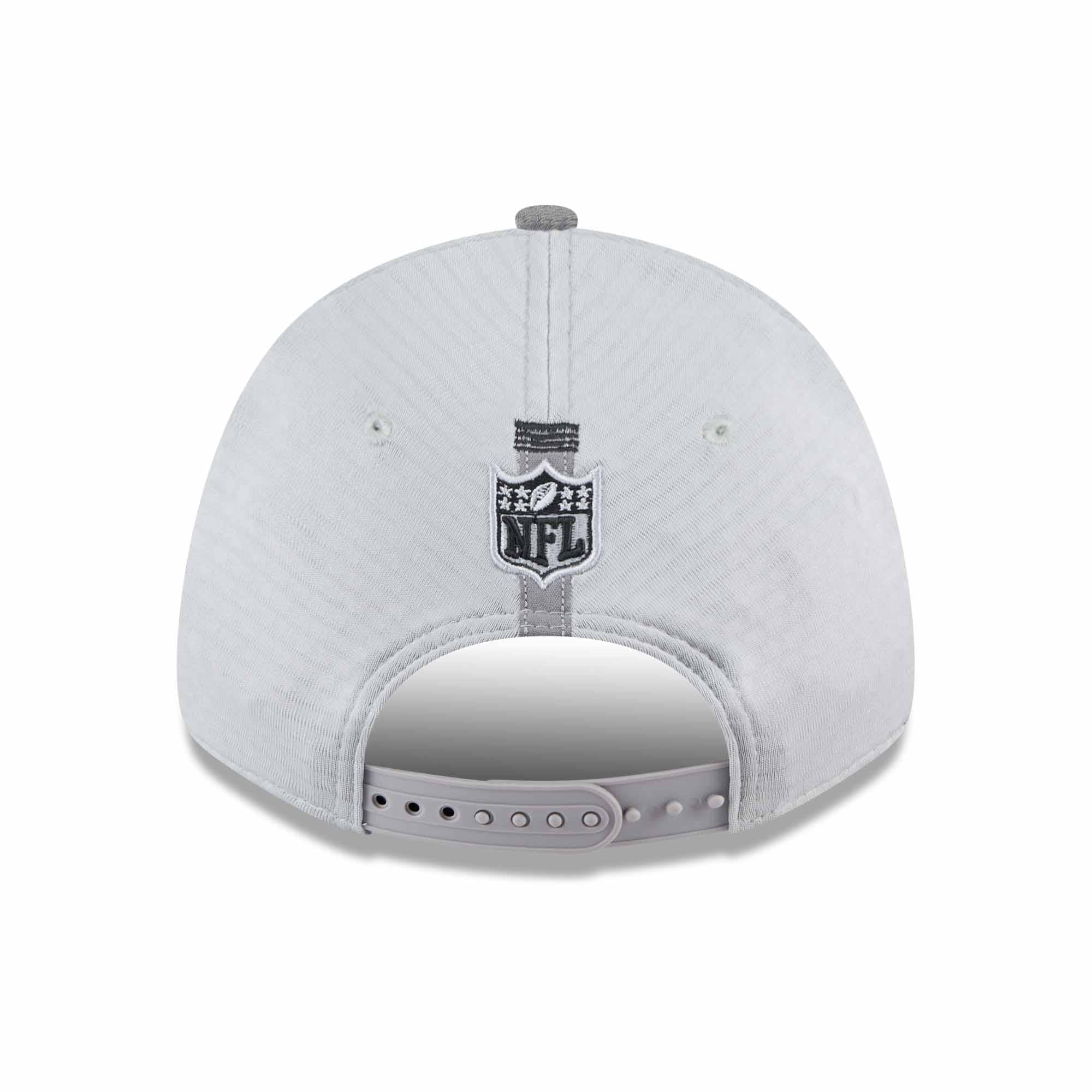 Las Vegas Raiders 2024 NFL Training Camp New Era Stretch-Snap 9FORTY Cap Gray
