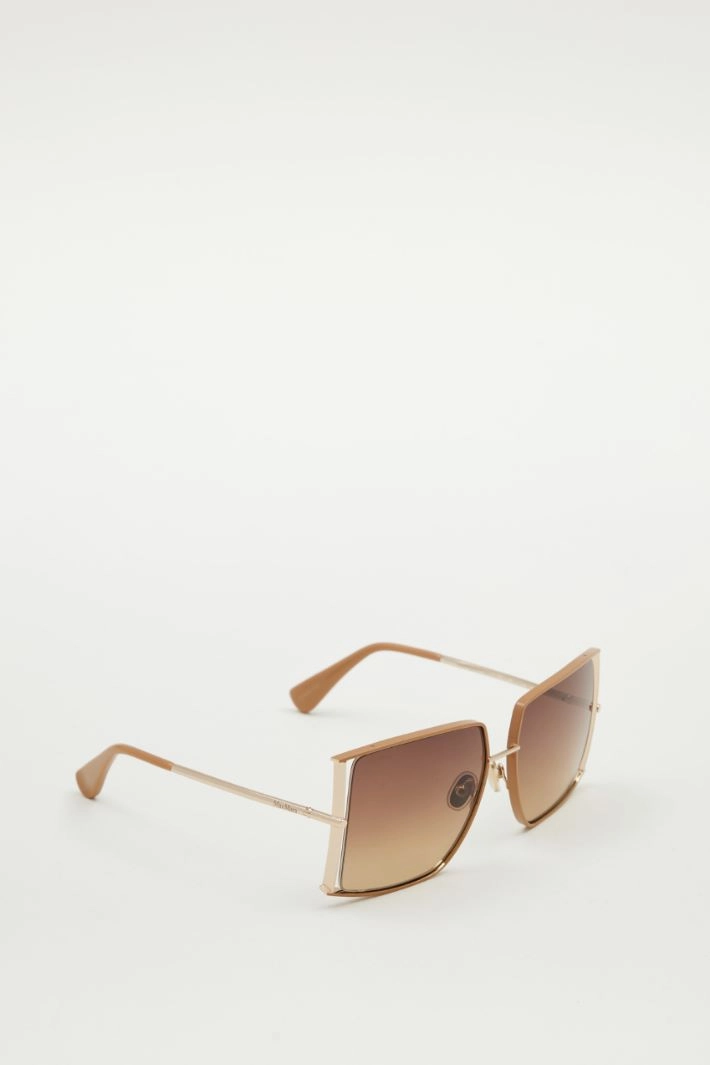 Square metal sunglasses - BEIGE