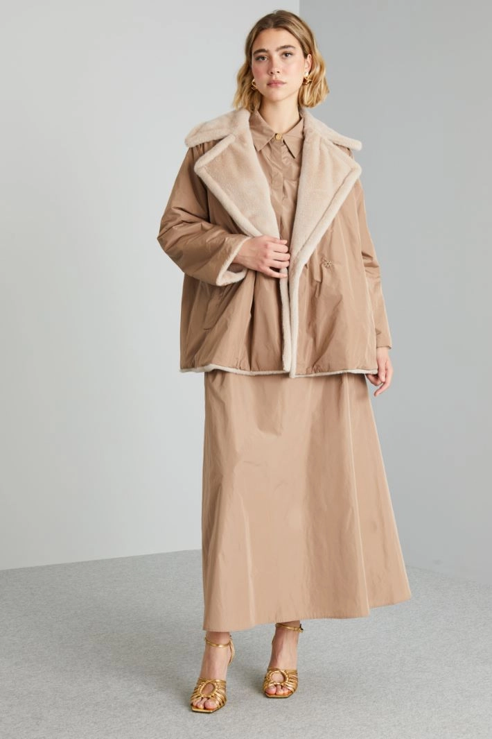 Flared taffeta skirt - SAND