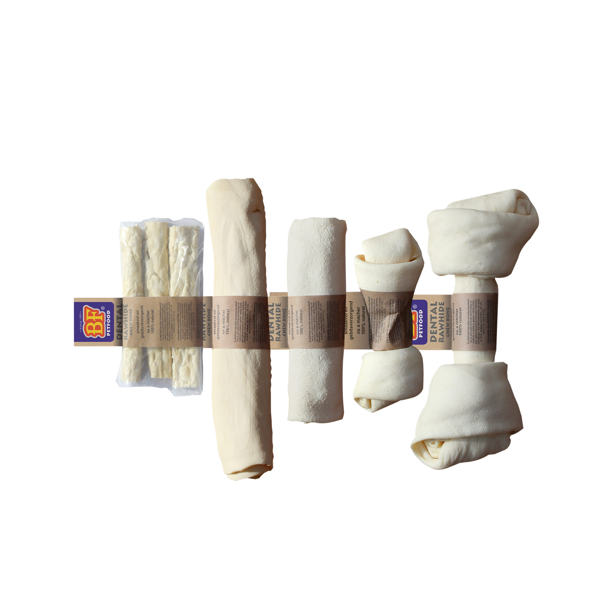 Biofood Chew Bone Rawhide Dental - Roll - Large - 3 x 1 Piece