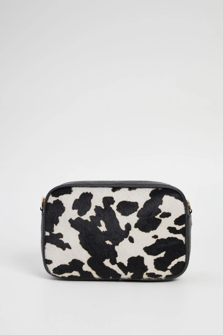 Animal print shoulder bag - BLACK WHITE