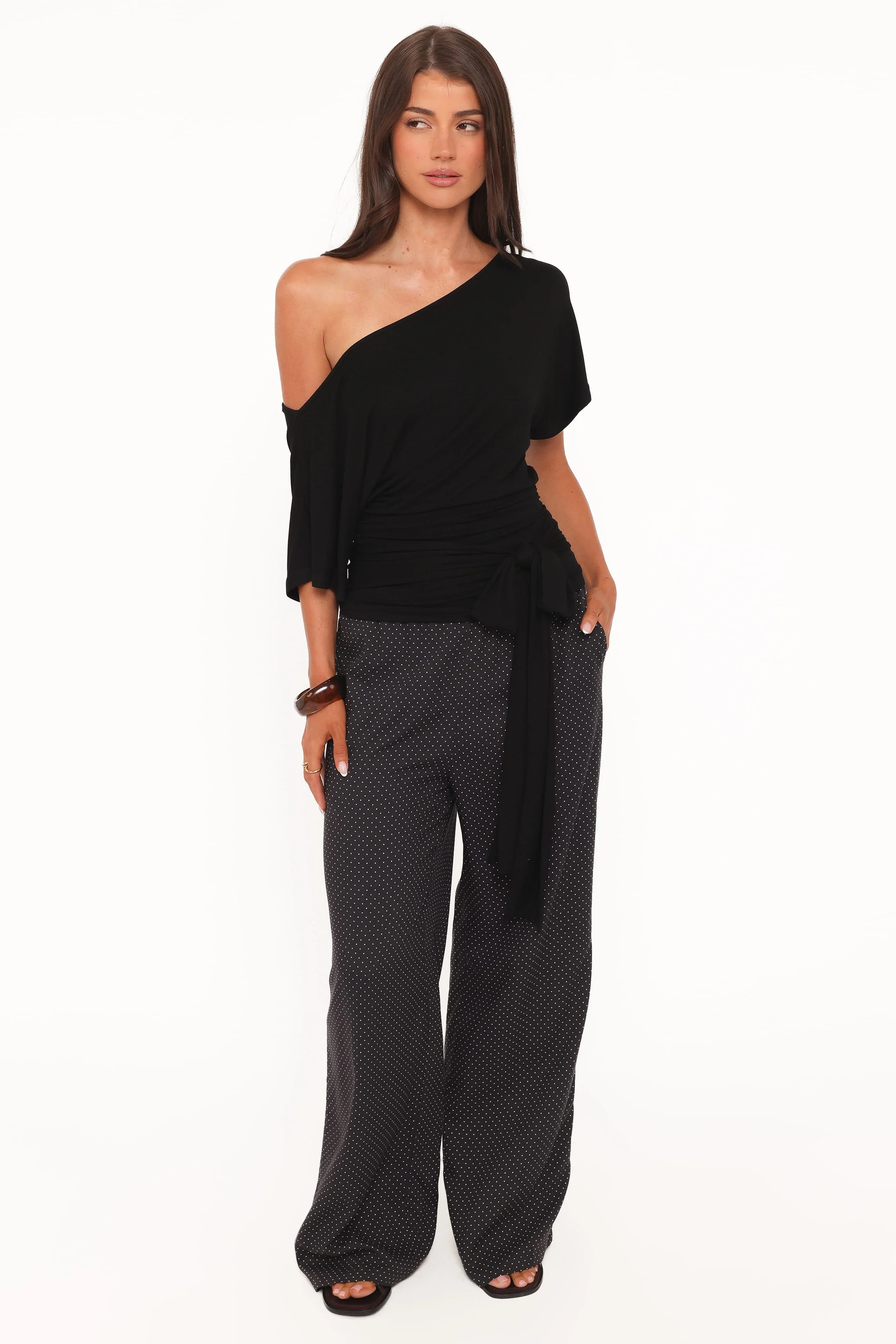 Clarke Off The Shoulder Tie Top - Black