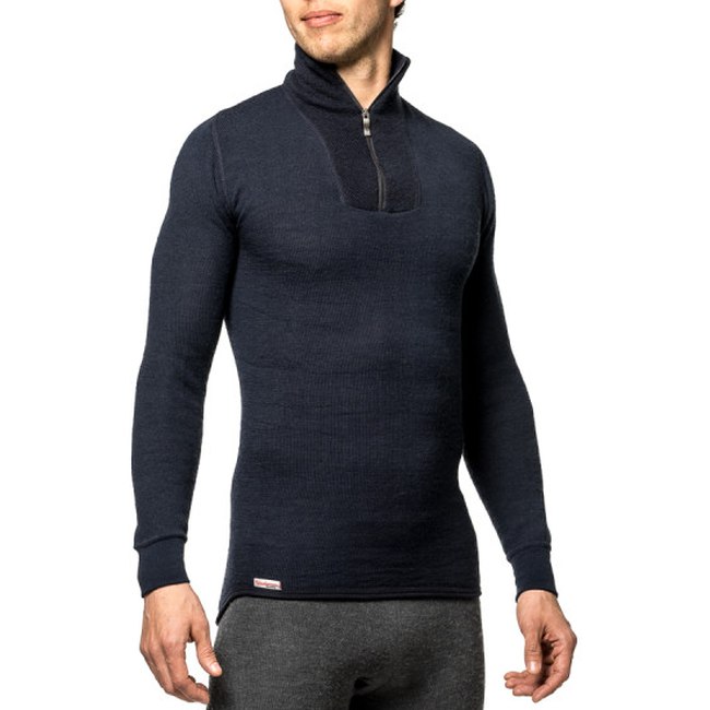 Woolpower Zip Turtleneck 200 Undershirt Unisex - black