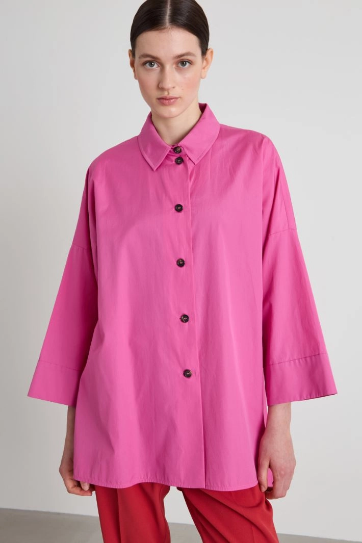 Cotton poplin shirt - PINK