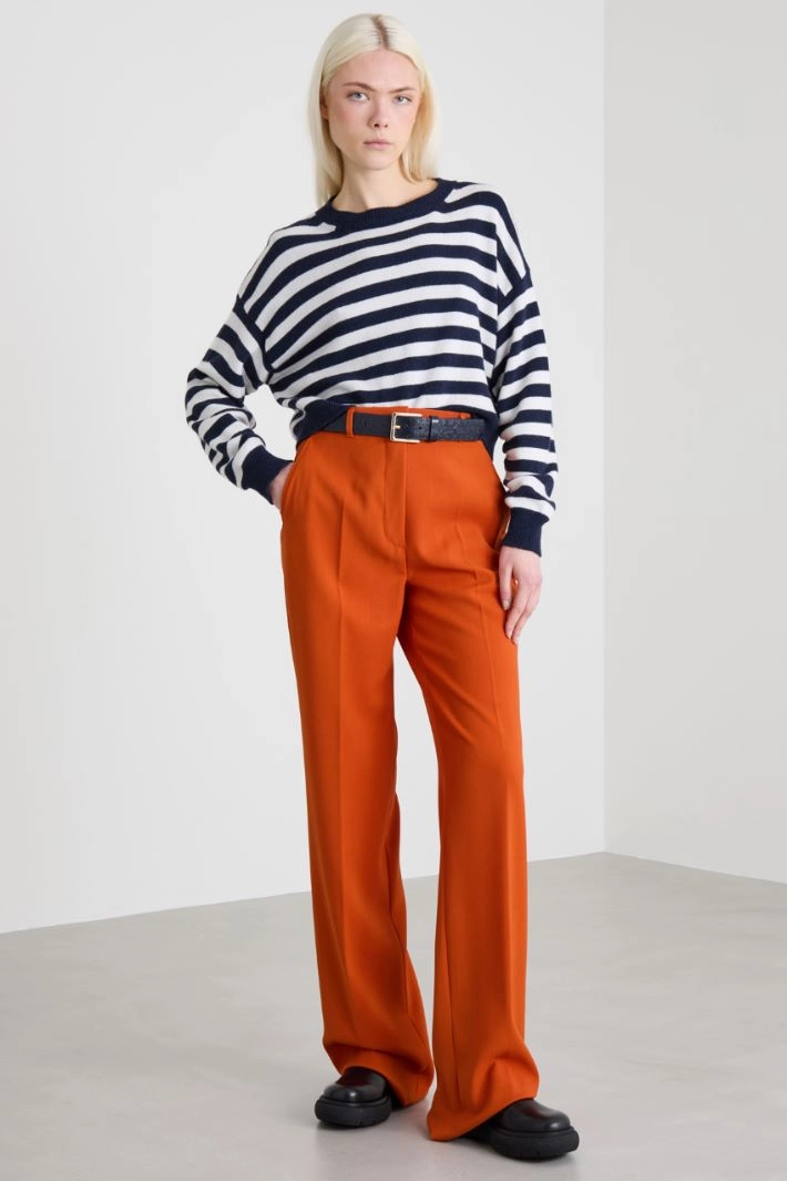 Viscose and wool sweater - NIGHT BLUE