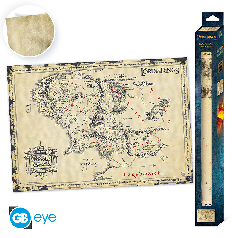 THE LORD OF THE RINGS Parchment poster Middle Earth