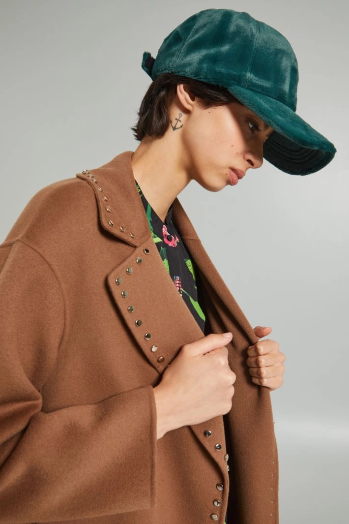 Baseball cap in soft and warm fabric - GREEN