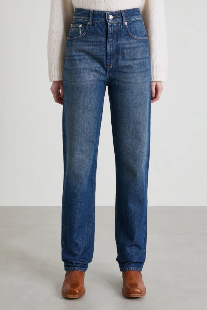 Straight denim trousers - BLUE