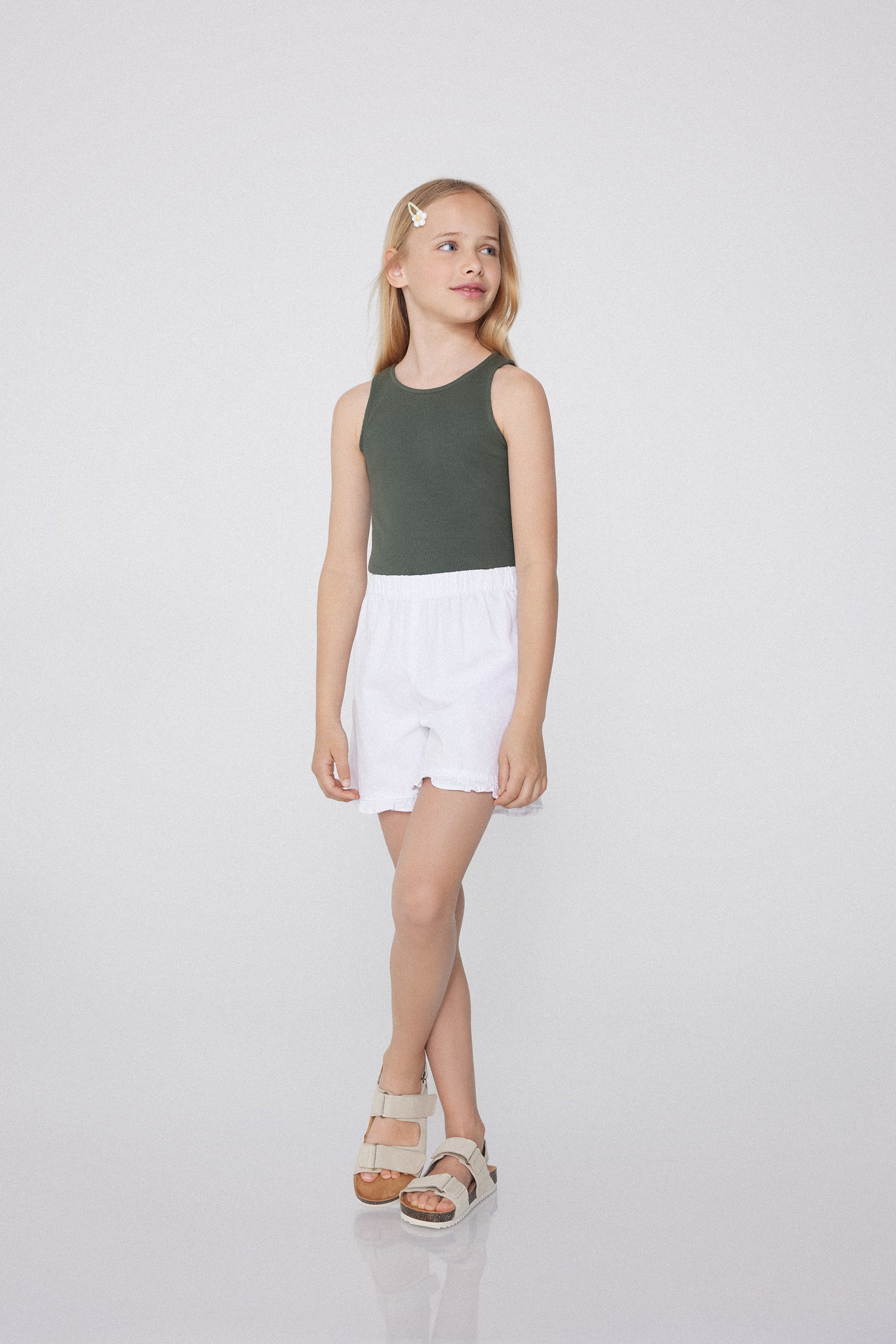 Girls’ Denim Shorts with Ruching