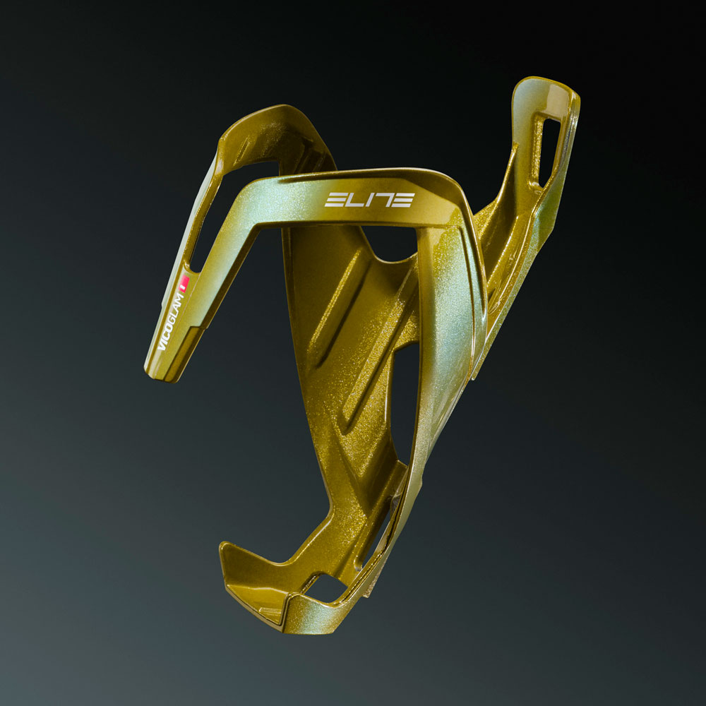 Elite Vico Glam Bottle Cage - glossy / gold metal white