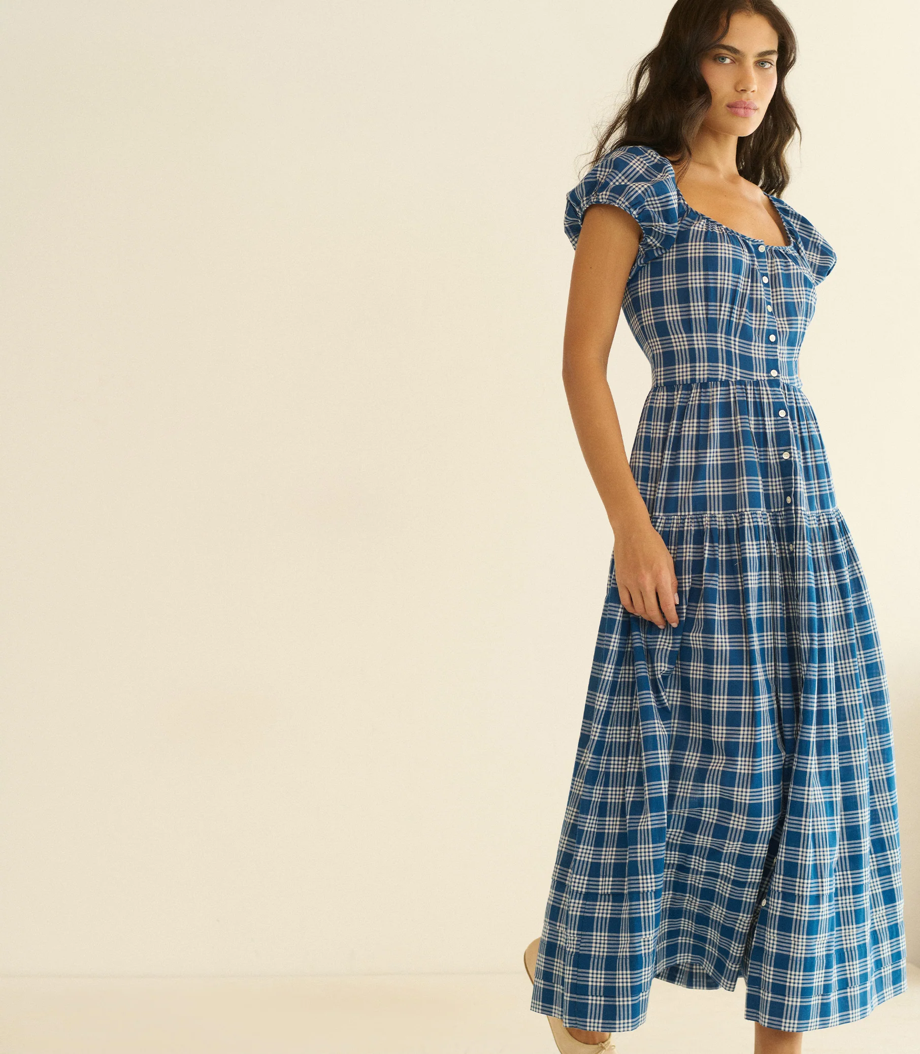Valenne Midi Dress - Dorset Plaid