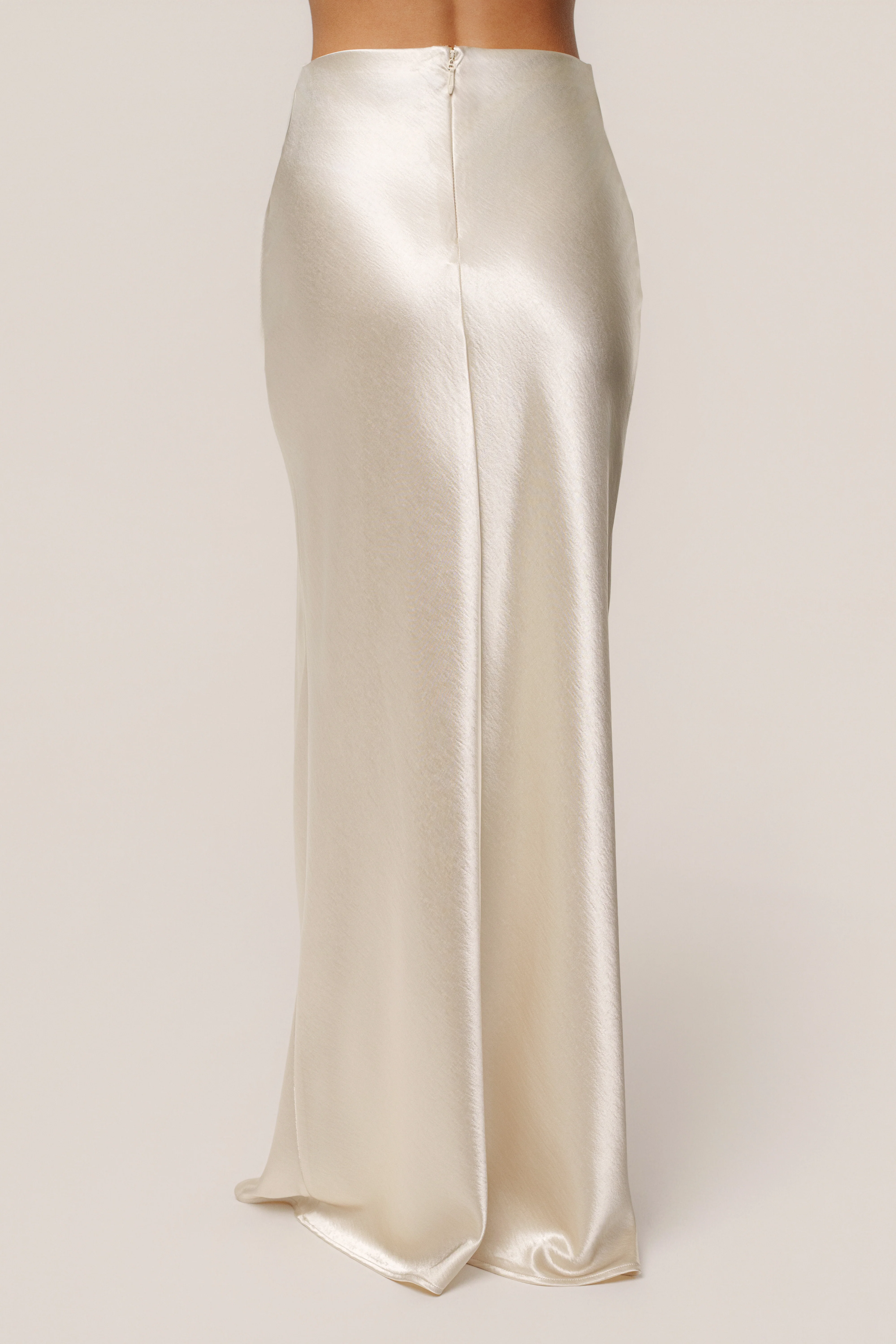 Champagne Tradition Satin Maxi Skirt
