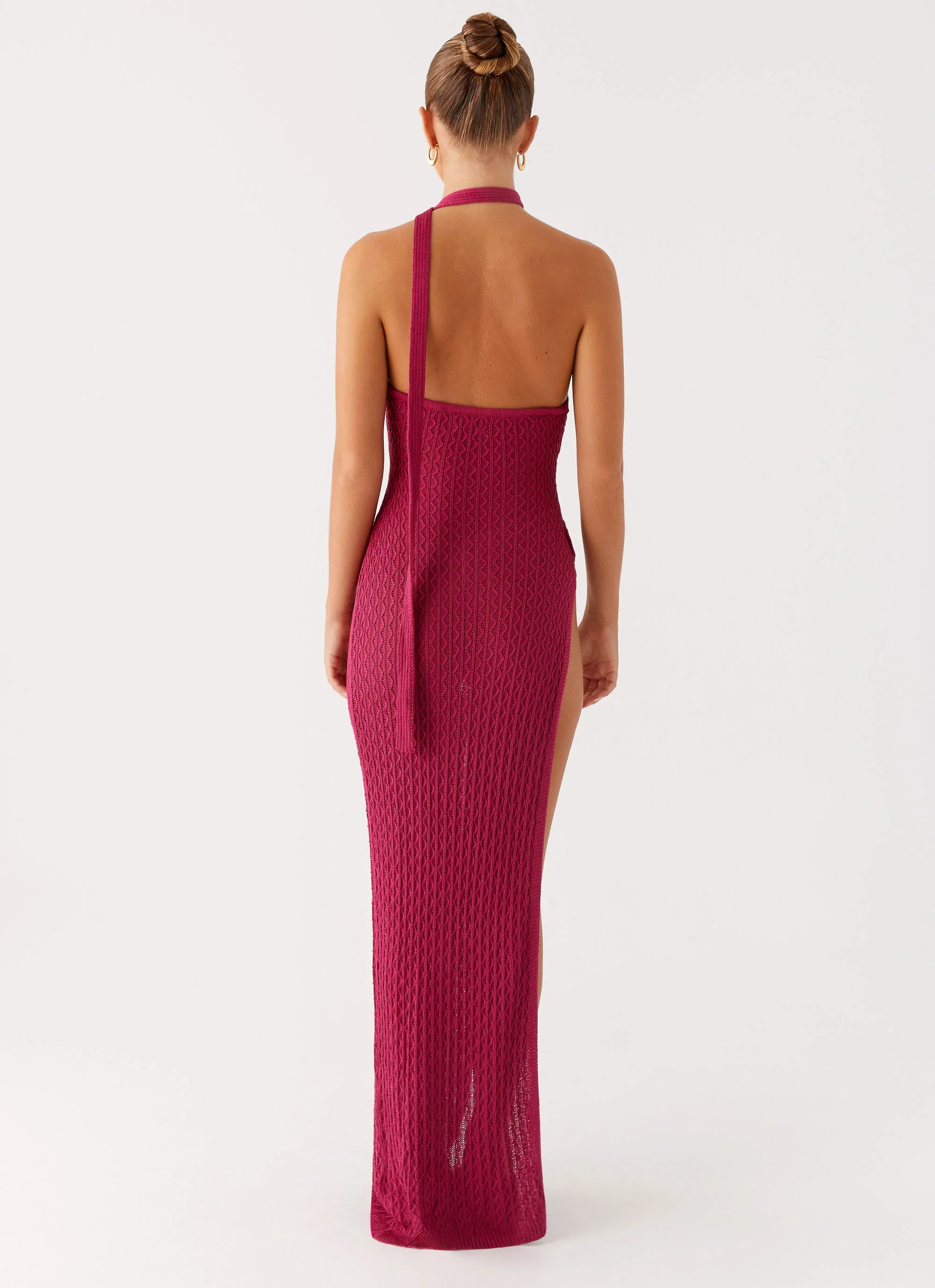 Carryn Knit Maxi Dress - Hot Pink