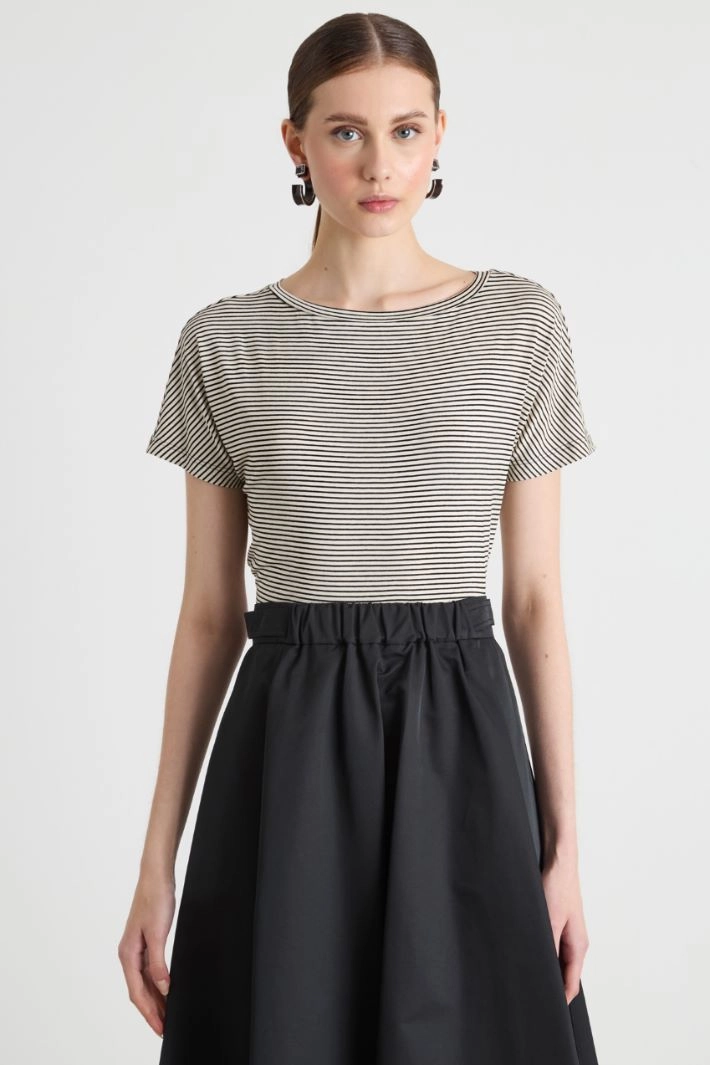 Fitted T-shirt - BLACK WHITE