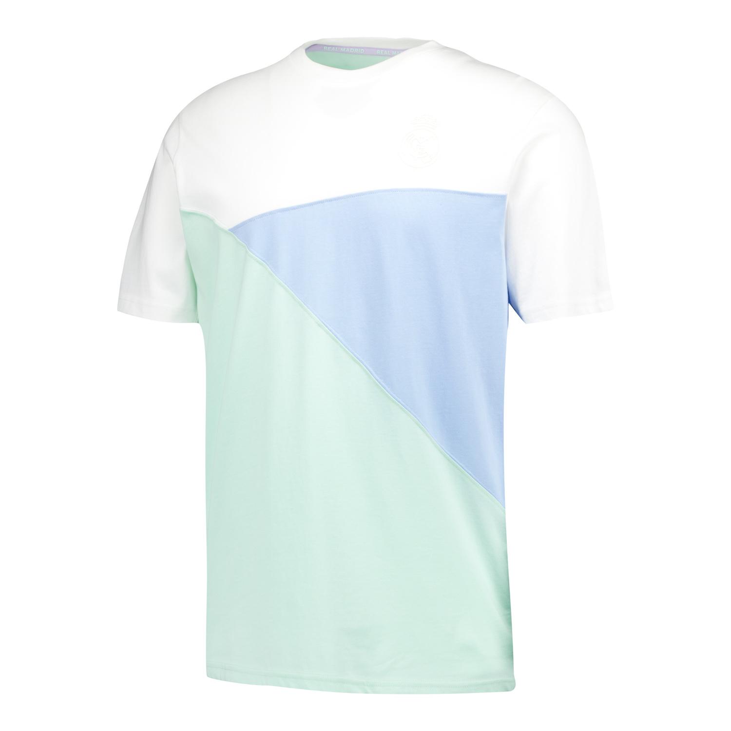 Mens Pastel Diagonal Panel T-shirt Multicolor Real Madrid