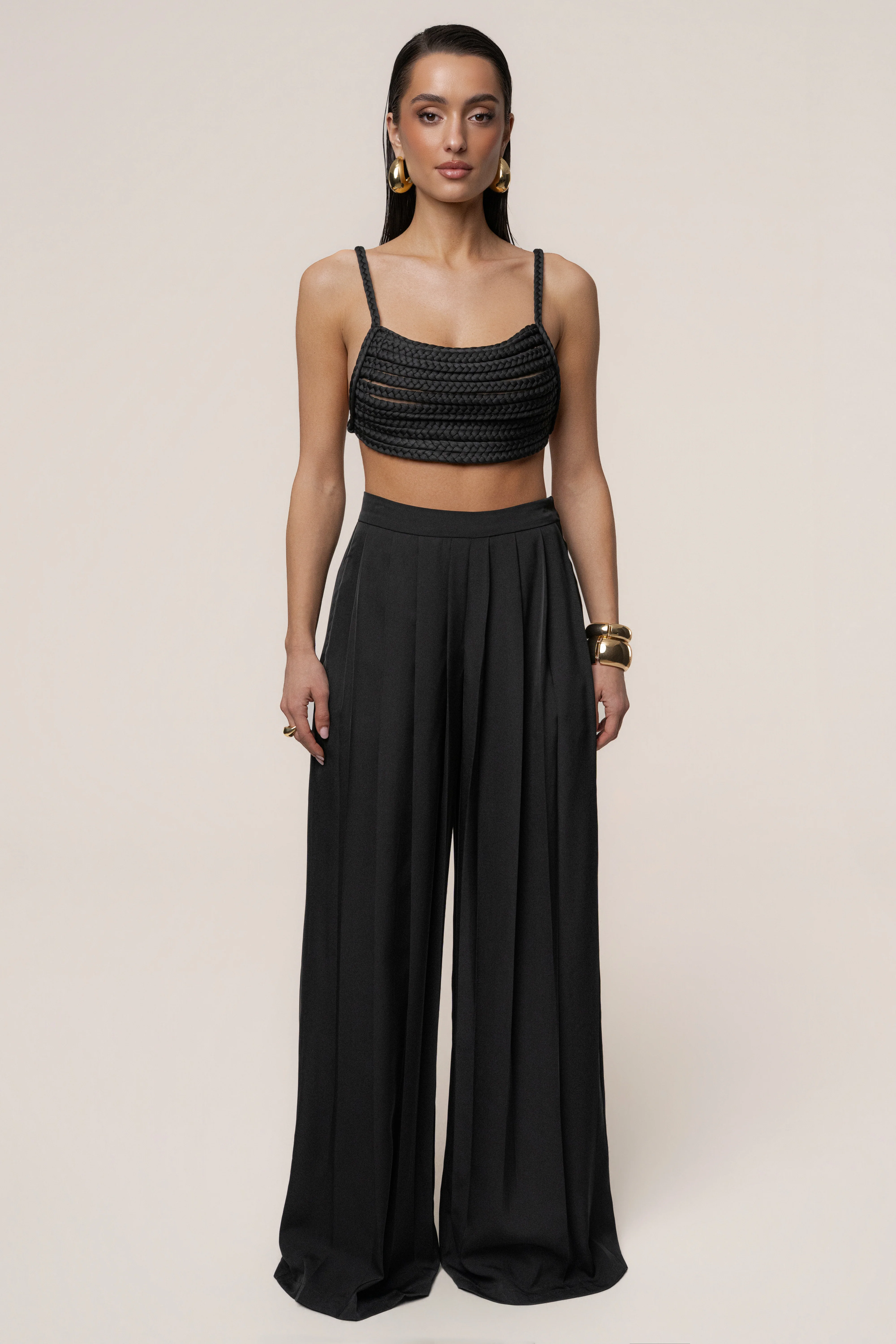 Black Sofie Braided Top