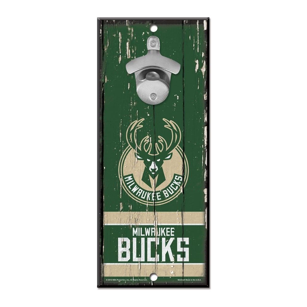 Milwaukee Bucks NBA Bottle Opener Sign