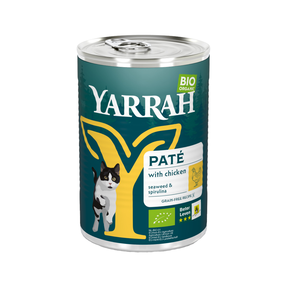 Yarrah Bio Paté Cat Food - Can - Chicken - 12 x 400g