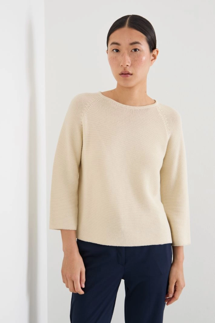 Cotton sweater - LIGHT BEIGE