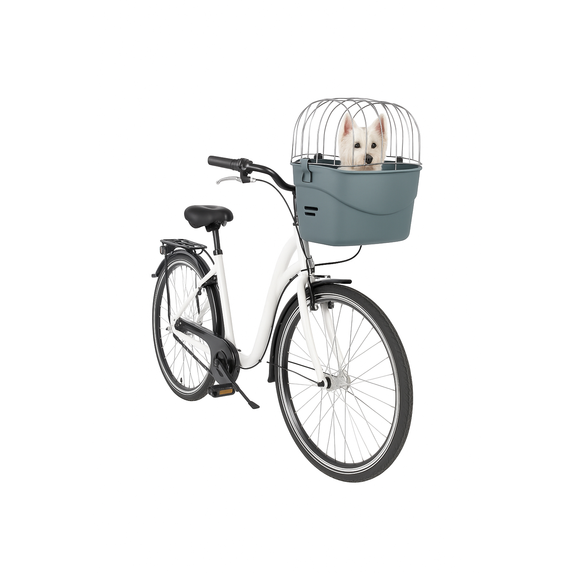 Trixie Handlebar Bike Basket - 42 x 39 x 30 cm - Grey