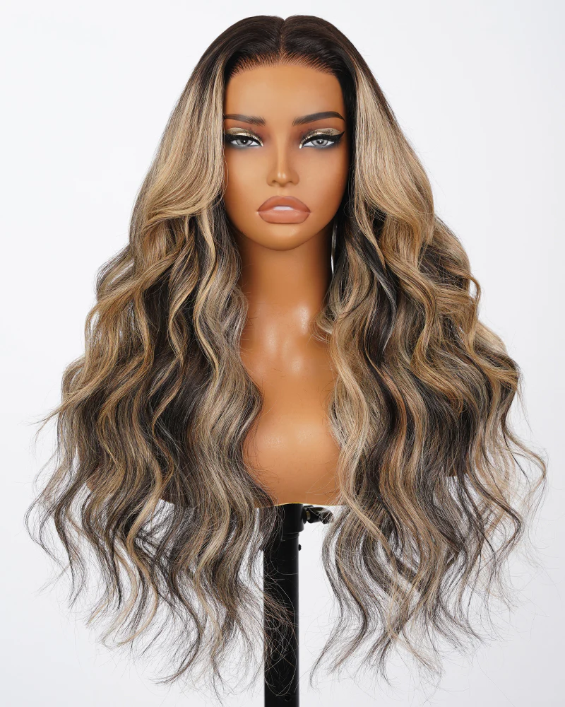 Ophirawig 6x5/13x6 Glueless Wig Ombre Platinum Blonde Balayage Highlights Loose Body Wave Wig Pre-cut Lace Beginner Friendly