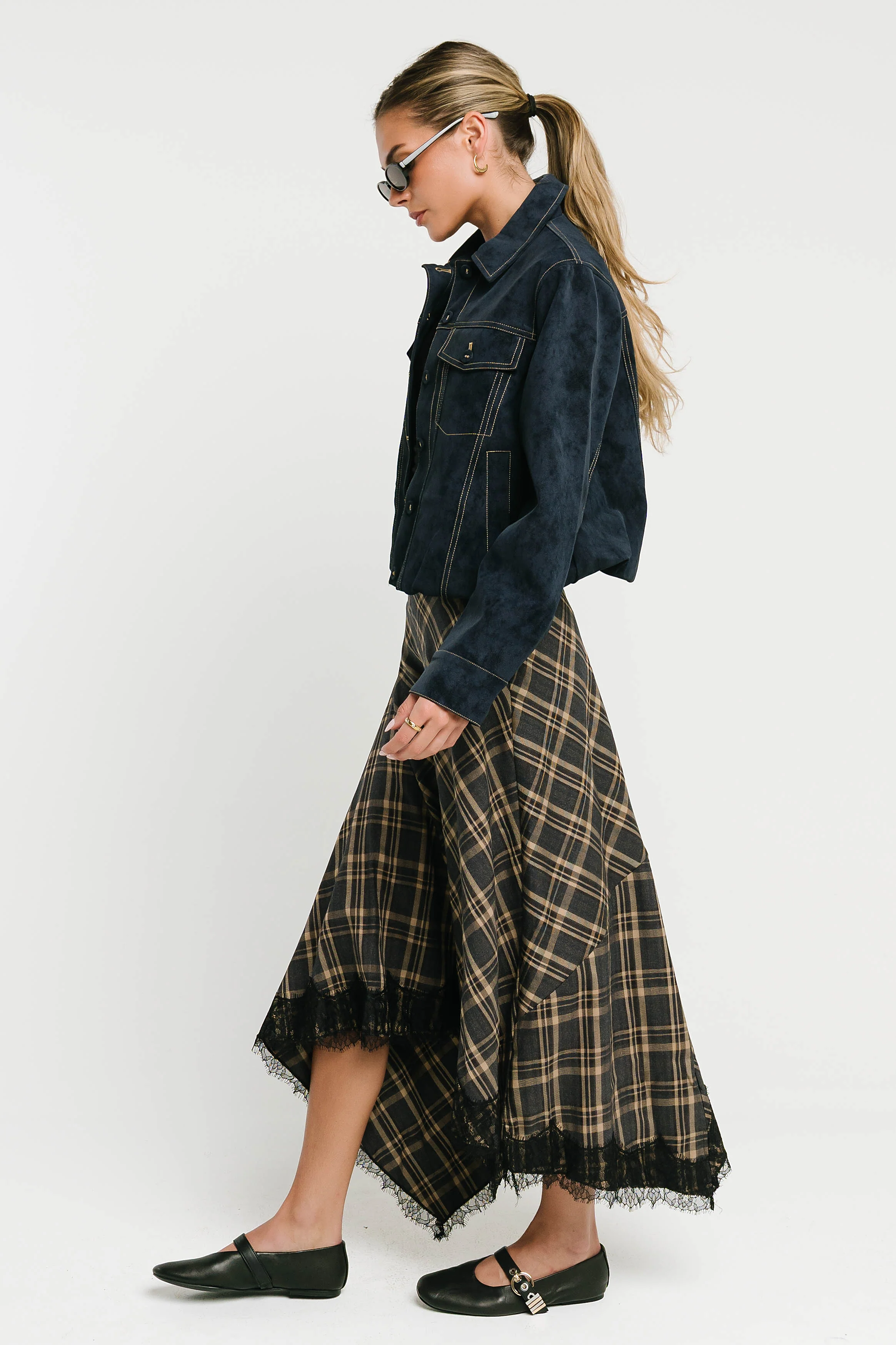 Parker Plaid Midi Skirt
