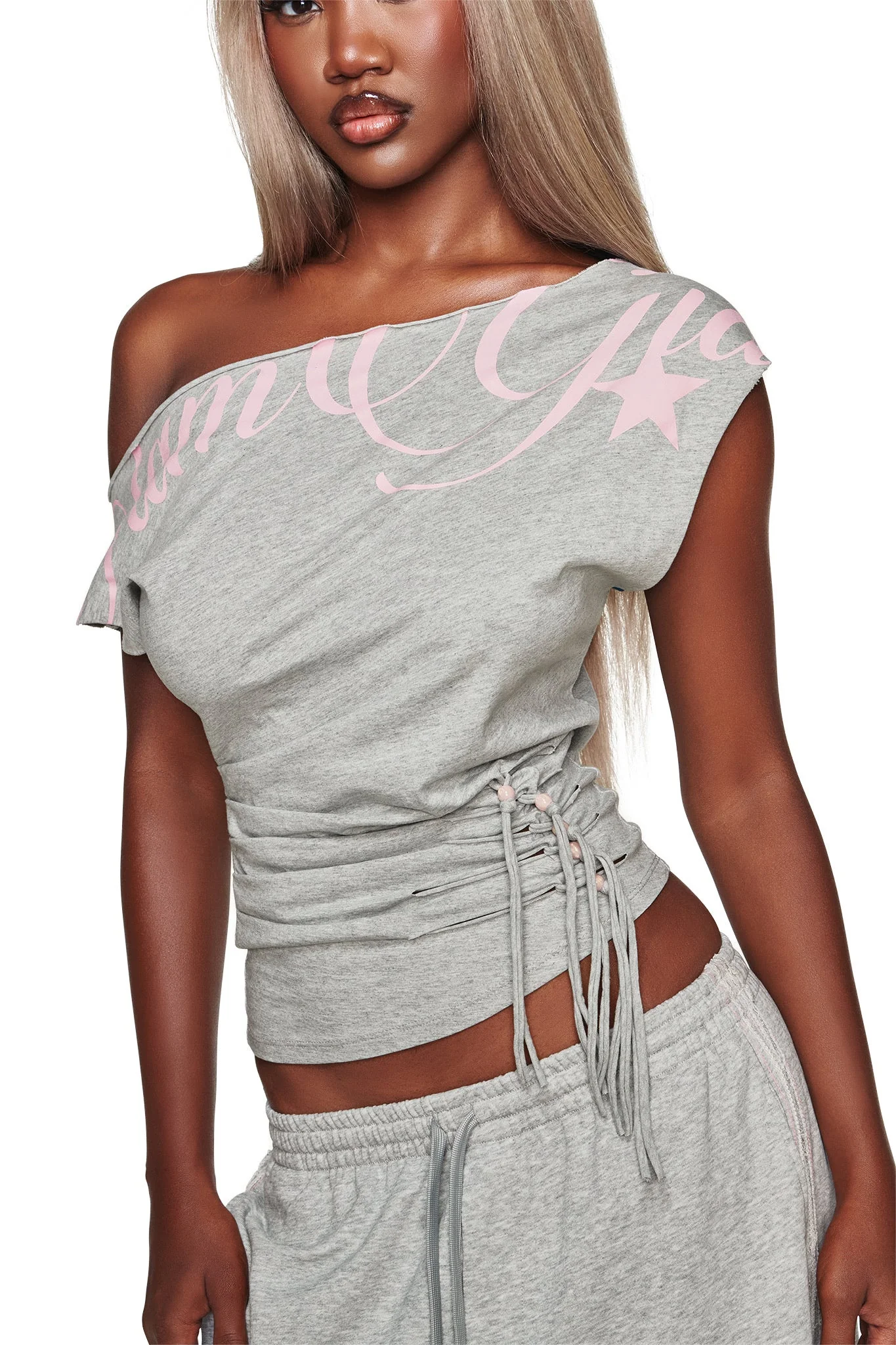 Bex Off Shoulder Top - Grey