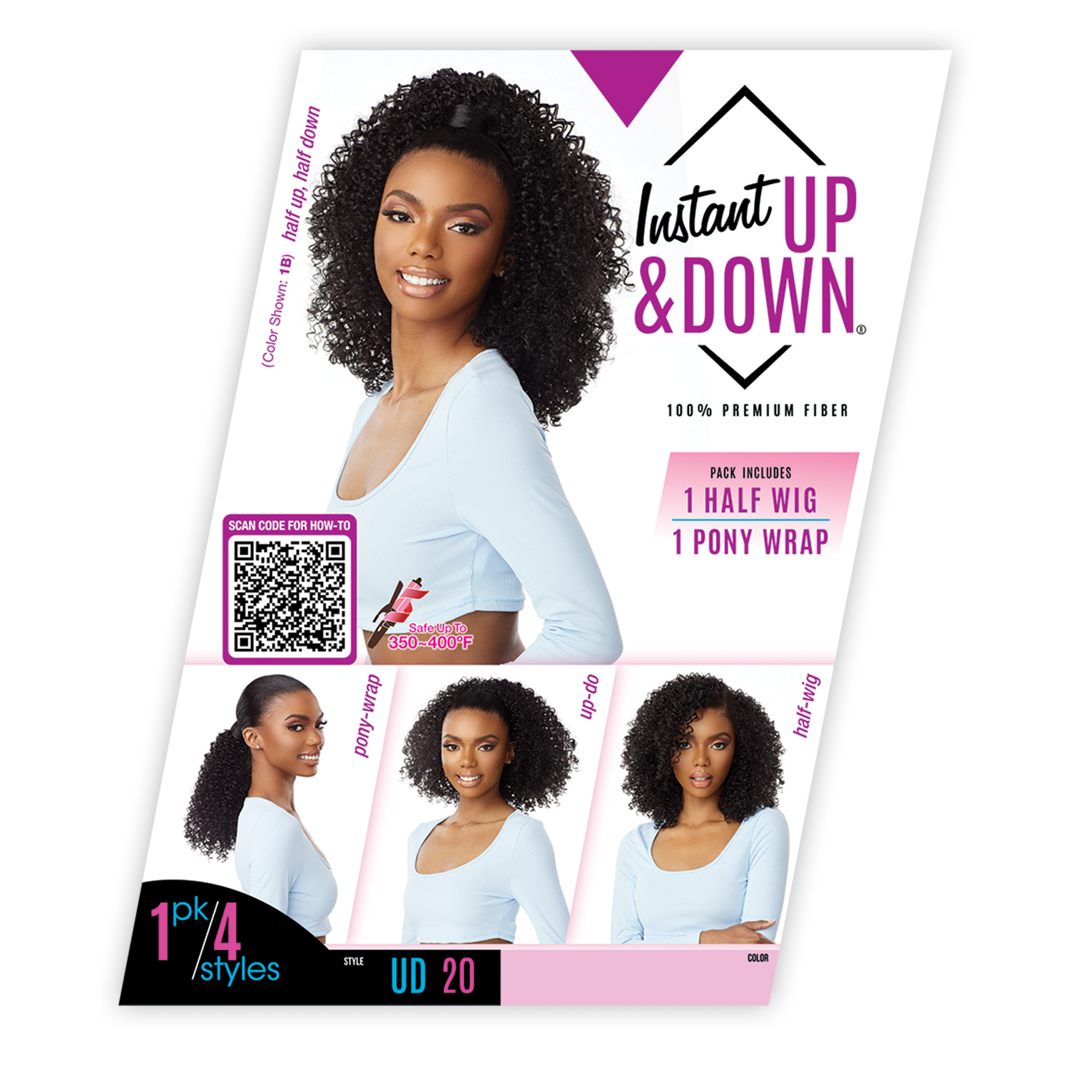 Sensationnel Half Wig N Pony Wrap Instant Up N Down UD 20