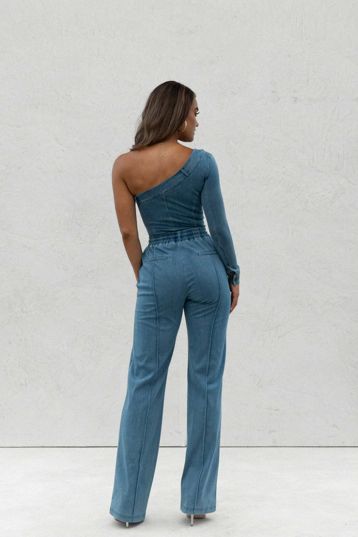 Medium Wash Button Me Up Bodysuit